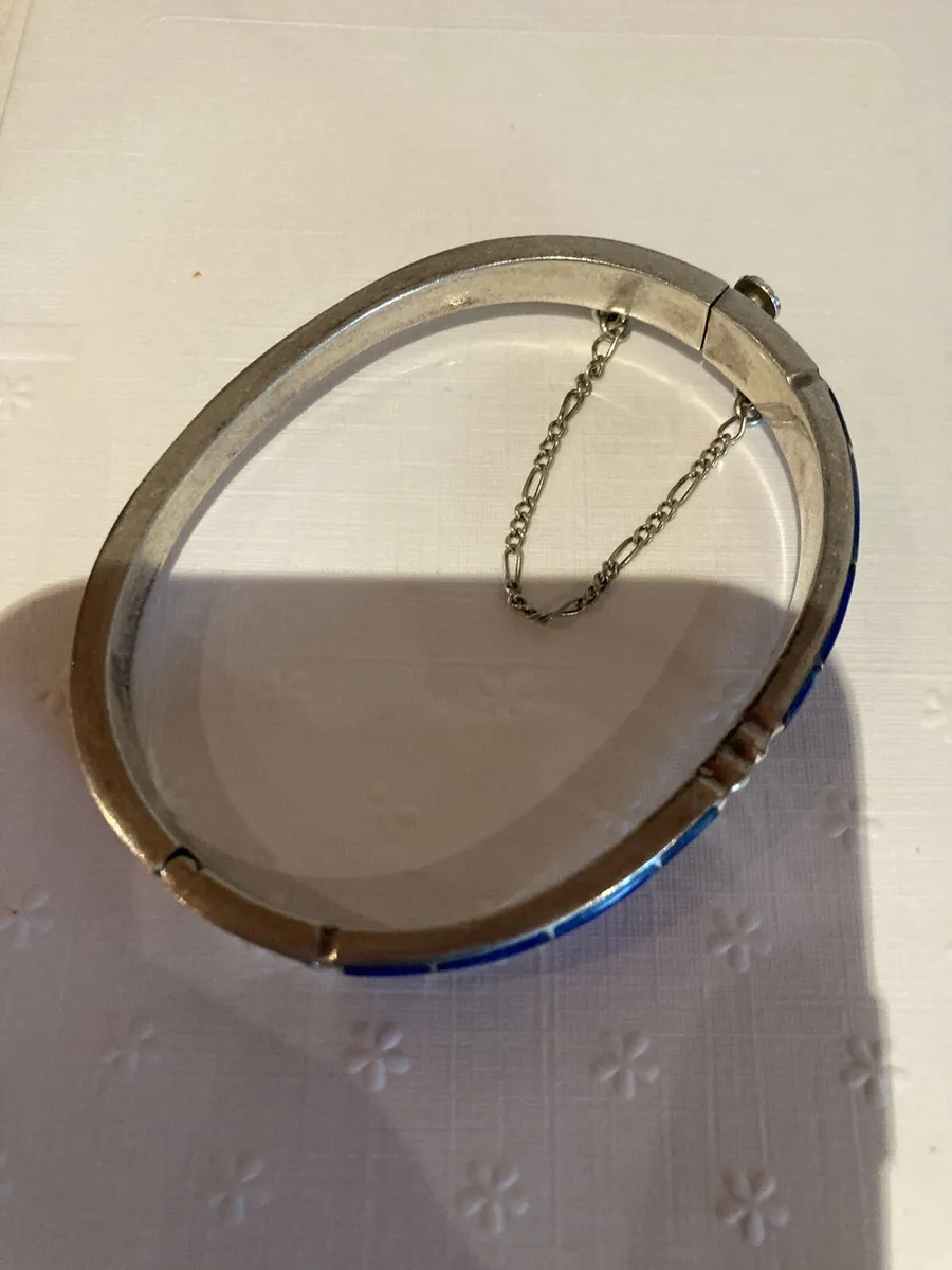 Sterling Silver lapis lazuli bangle - Image 3