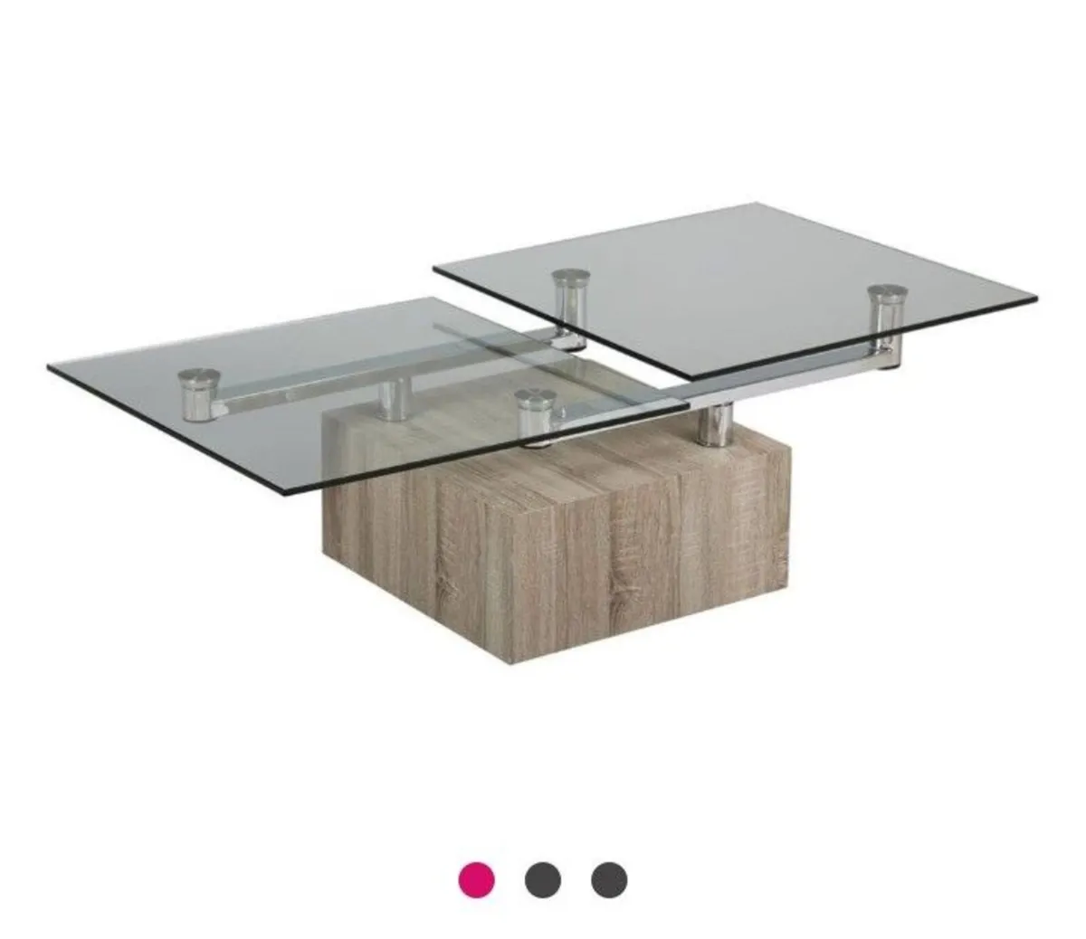 Luxury Modern Glass Top swivel coffee table - Image 3