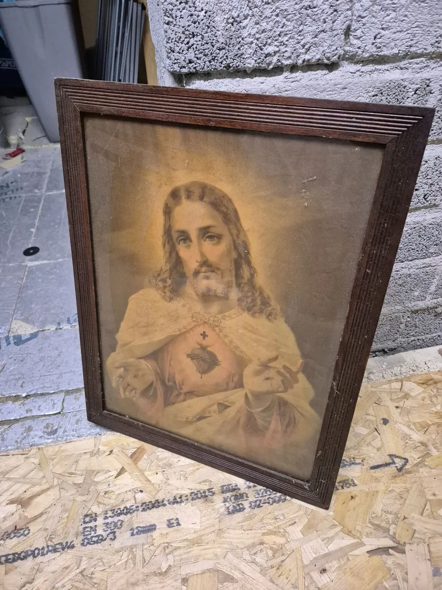 Antique  framed picture of our lord