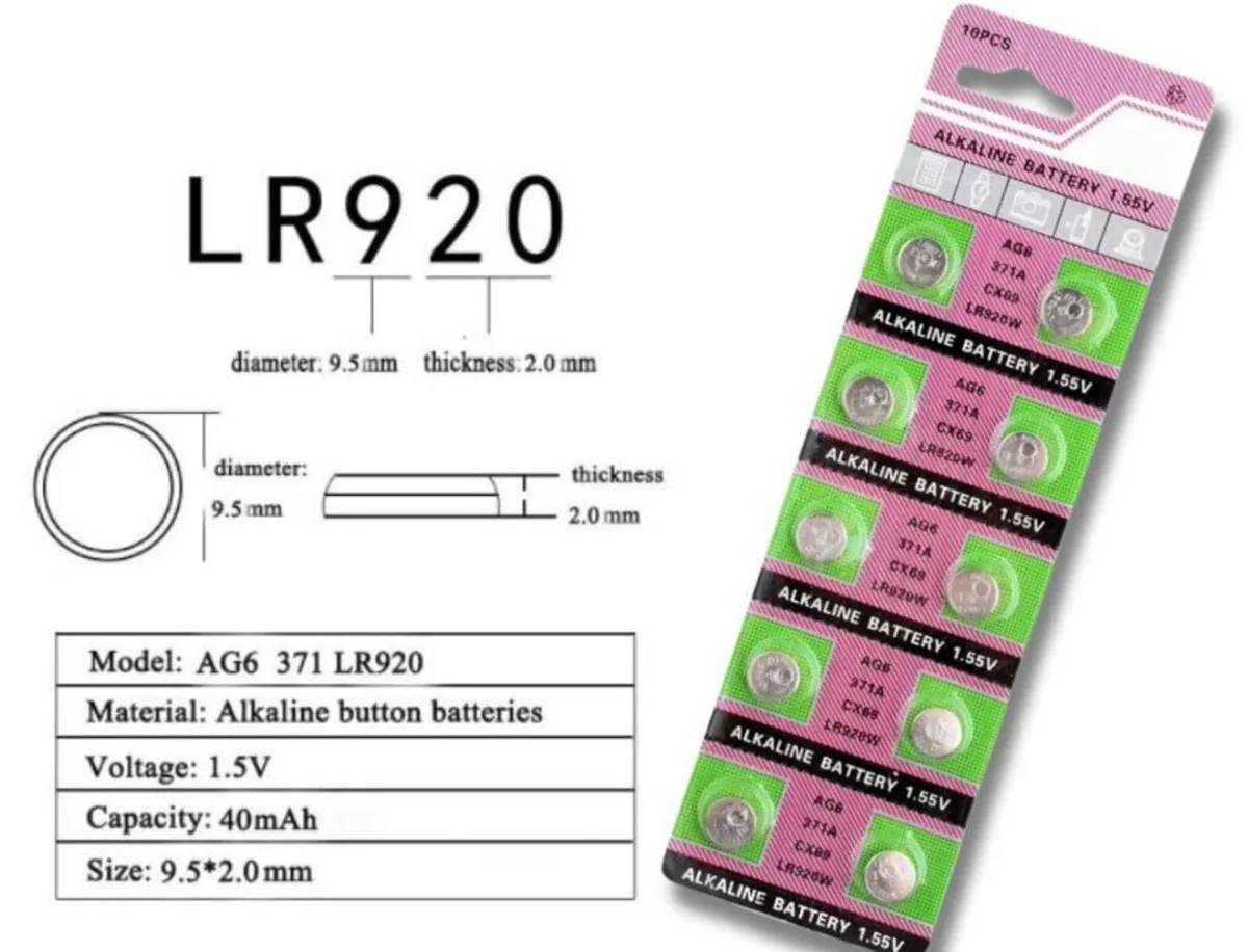 T&E AG6 LR920 371 SR920SW Batteries 10PCS - Image 3