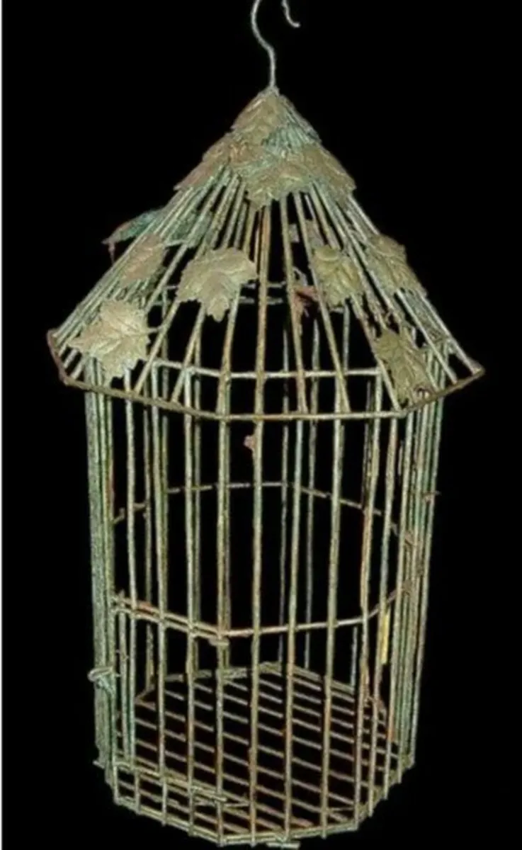 Substantial Vintage Verdigris Bird Cage - Image 2
