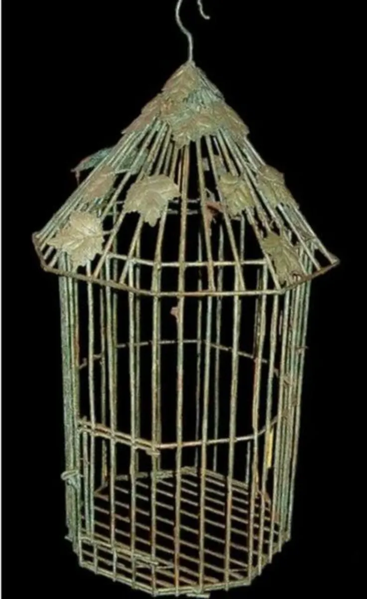 Substantial Vintage Verdigris Bird Cage - Image 3