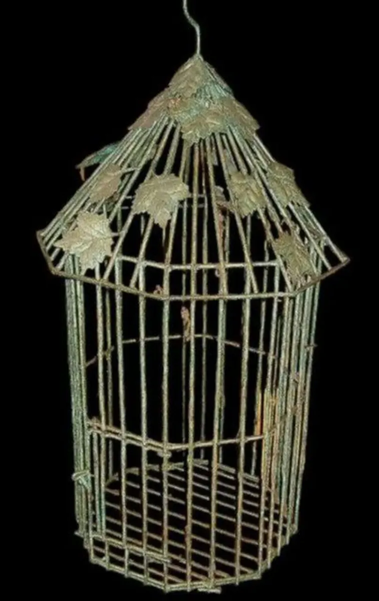 Substantial Vintage Verdigris Bird Cage - Image 4