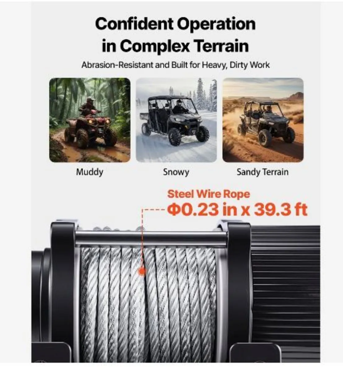 2041 kg Electric Winch, 12V DC ATV/UTV Winch - Image 2