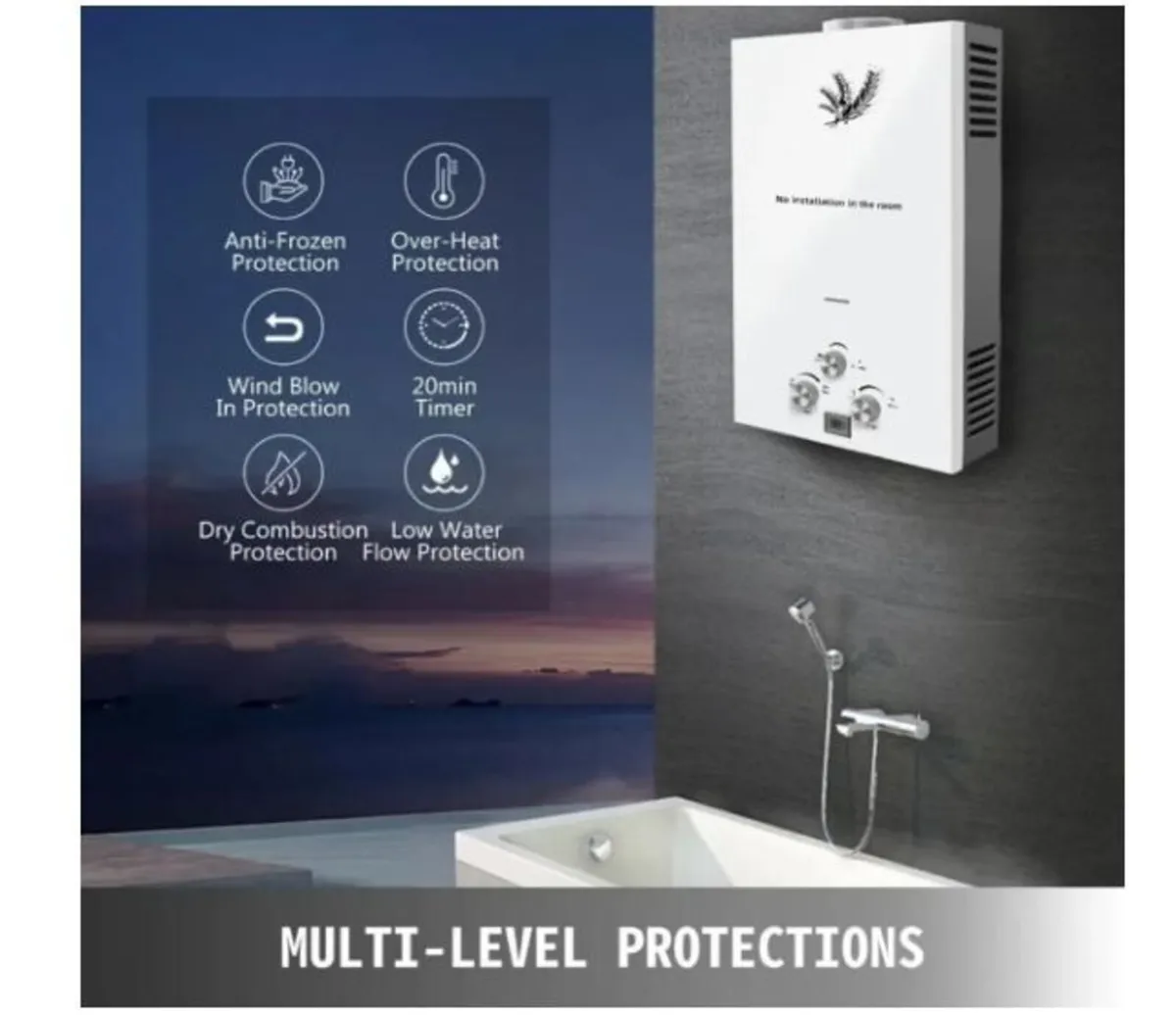 18L 36KW Gas Instantaneous Water Heater - Image 3