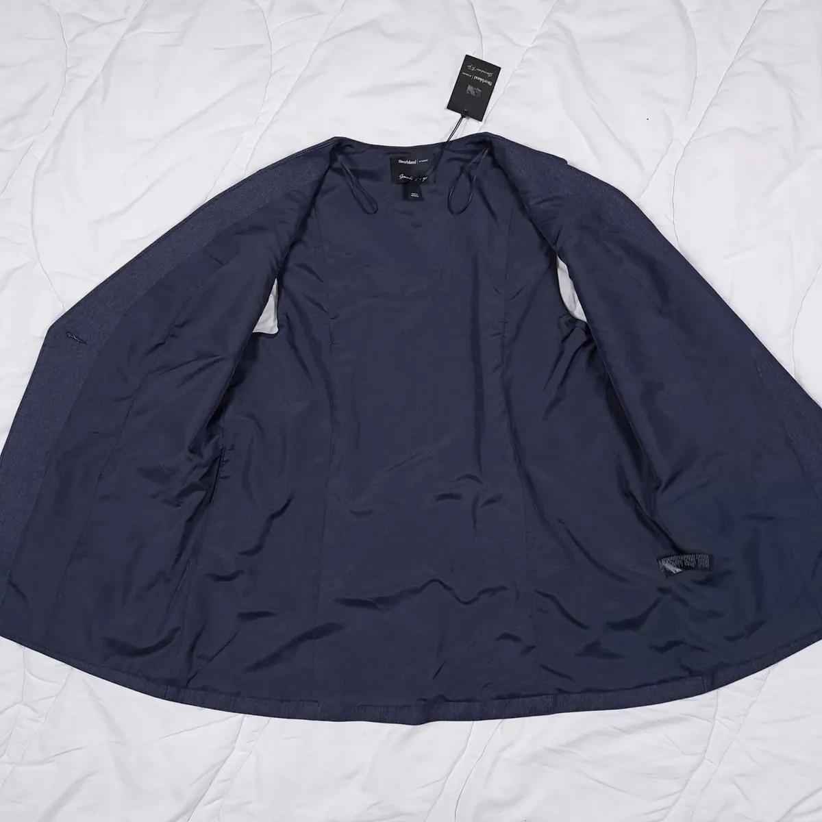River Island Navy Blue Denim Waistcoat Blazer 16UK - Image 3