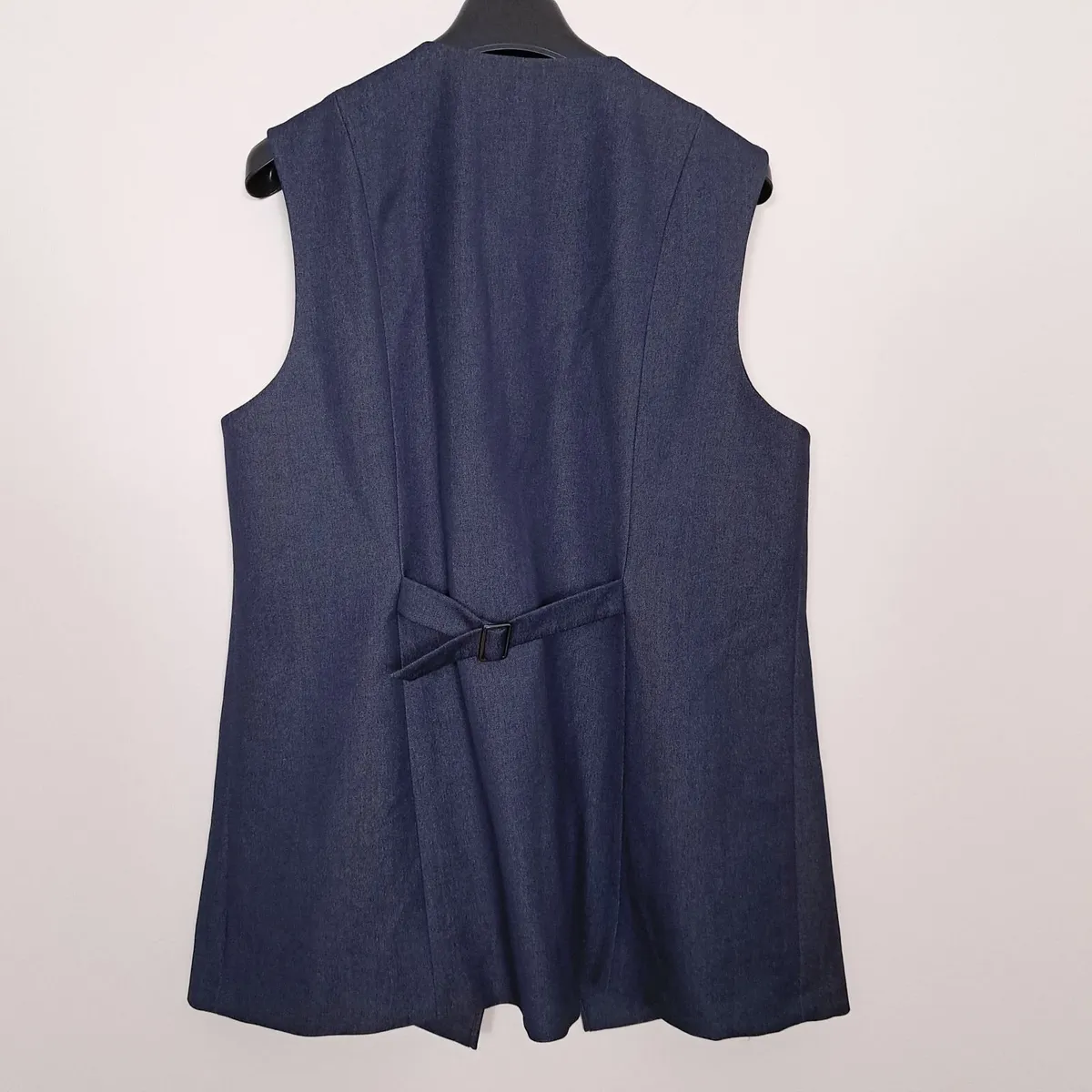 River Island Navy Blue Denim Waistcoat Blazer 16UK - Image 4