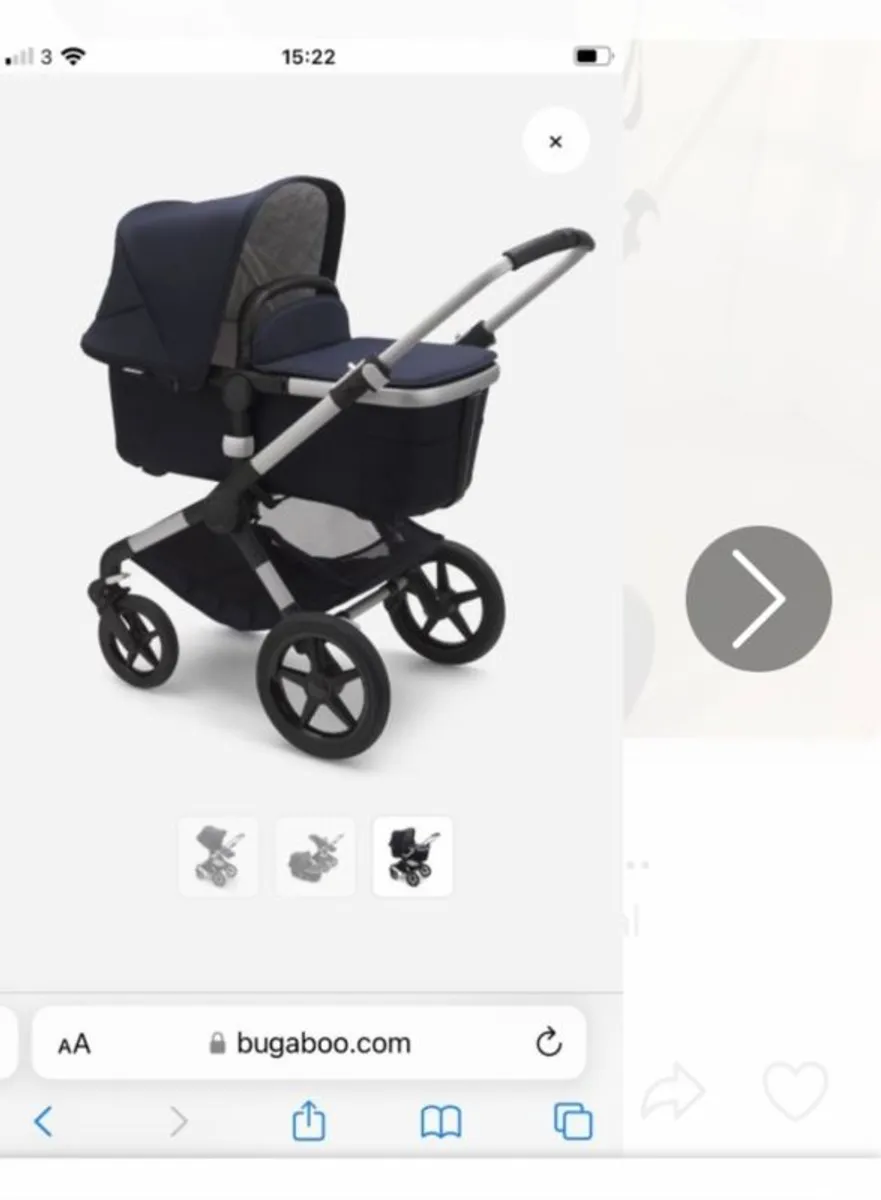 Bugaboo Fox 2 Travel System Navy, Bassinet, Nuna Turtle Car Seat and Extras, Excellent Condition - Image 3