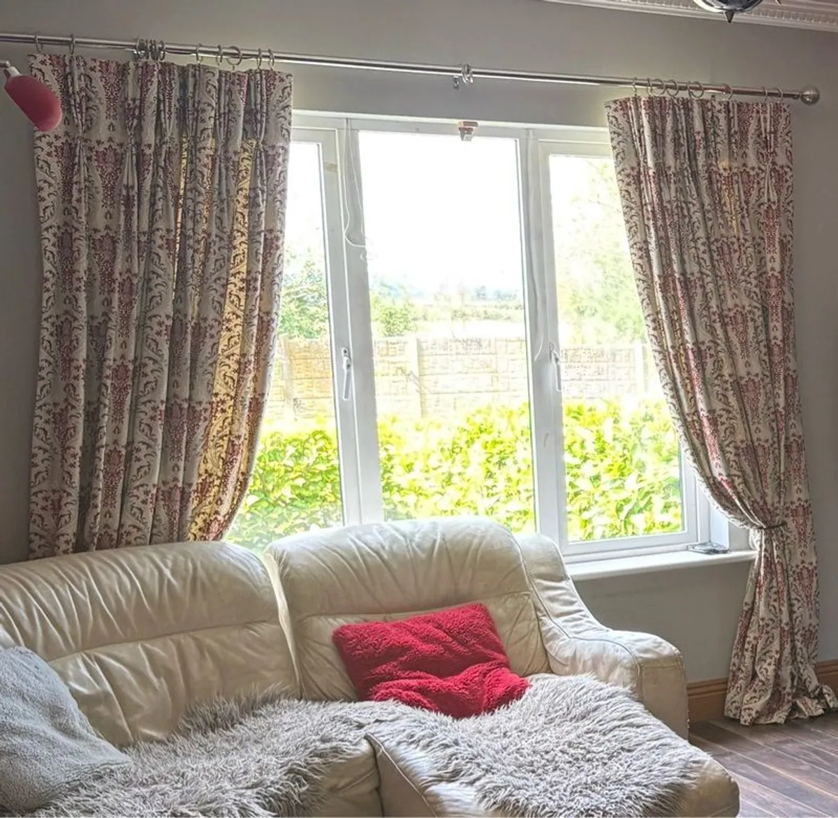 Red Cream Curtains - Image 1