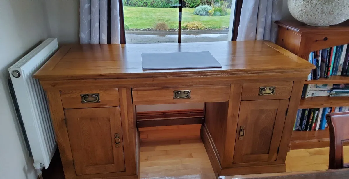 Solid Wood Oak Desk - Image 3