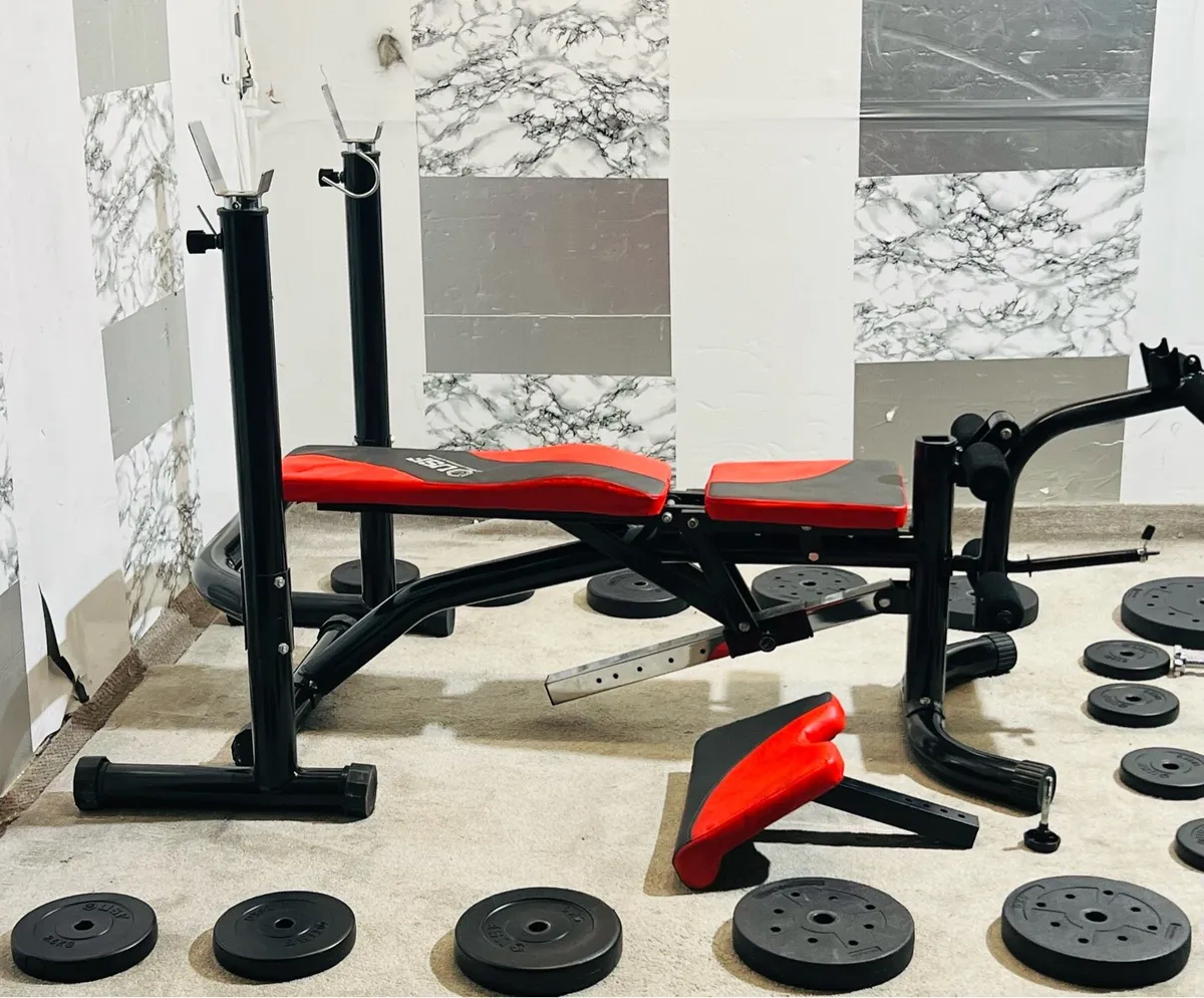 LARGE WEIGHT BENCH WEIGHTS BARBELL DUMBBELLS - Image 4