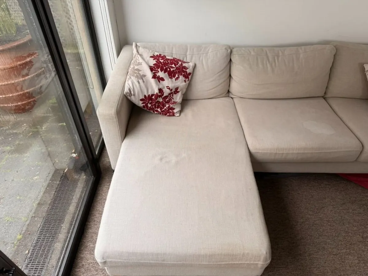 Large cream corner sofa - Image 4