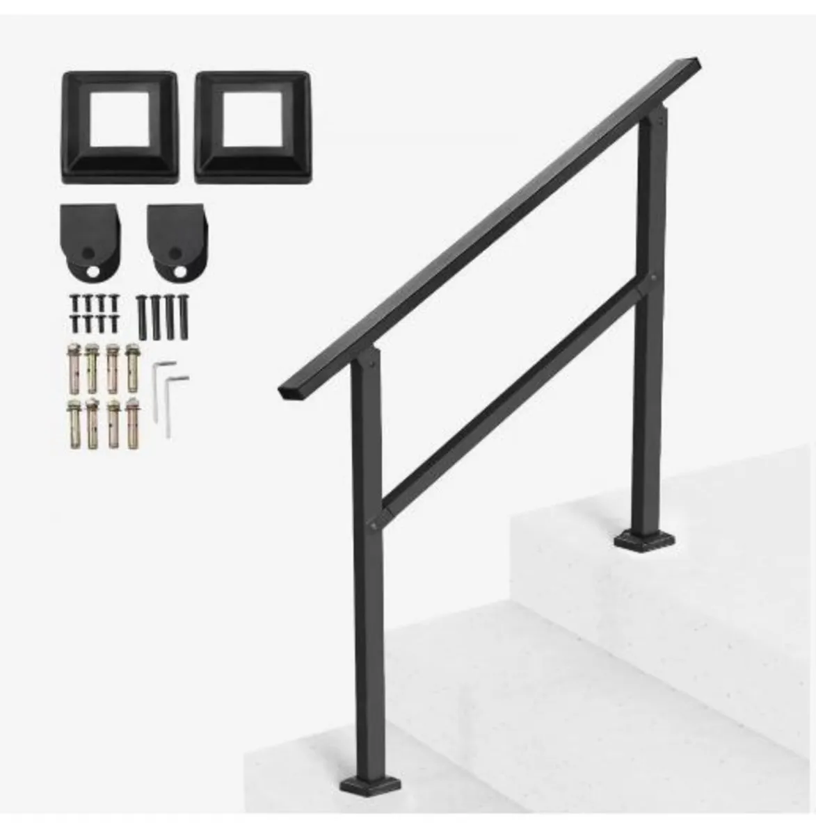 Outdoor Handrails for Steps, 2-3 Step Stair Rail - Image 1