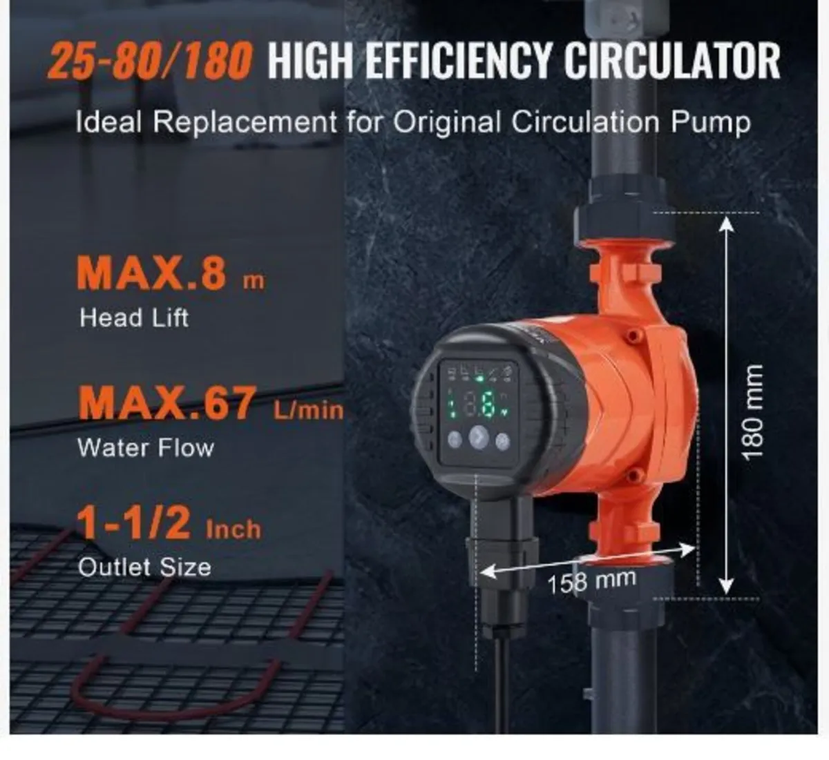 LPS25-8BP-180 Hot Water Recirculating Pump - Image 3