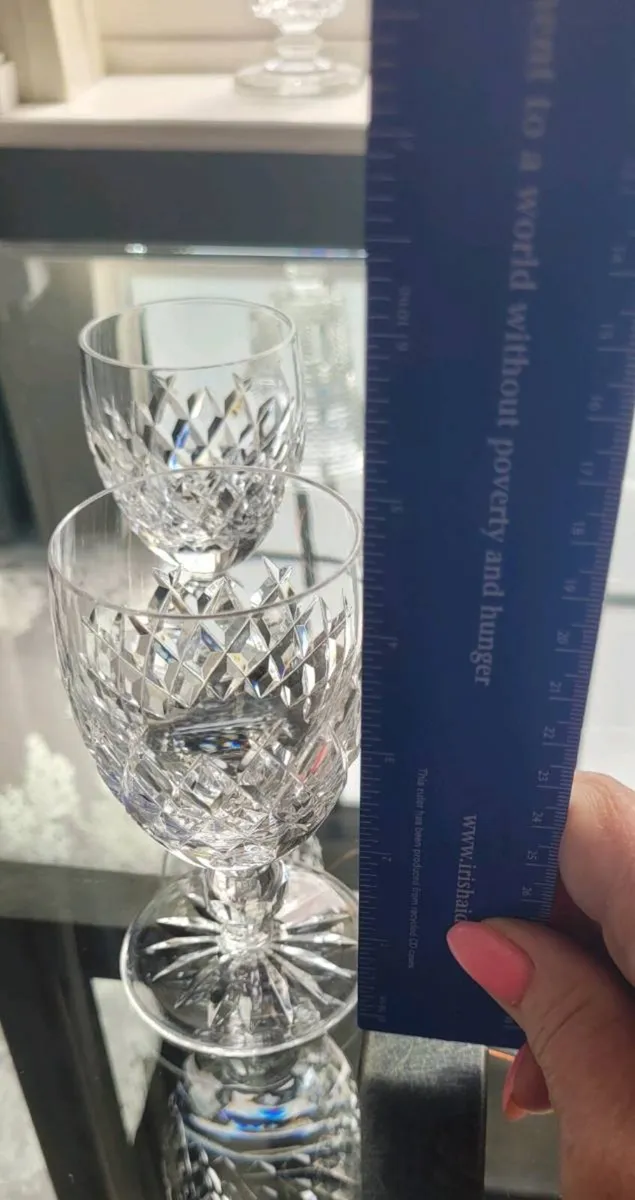 Waterford crystal sherry glasses x 3 - Image 3