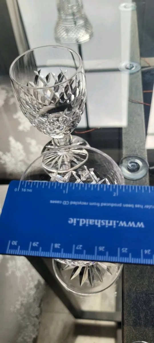 Waterford crystal sherry glasses x 3 - Image 4