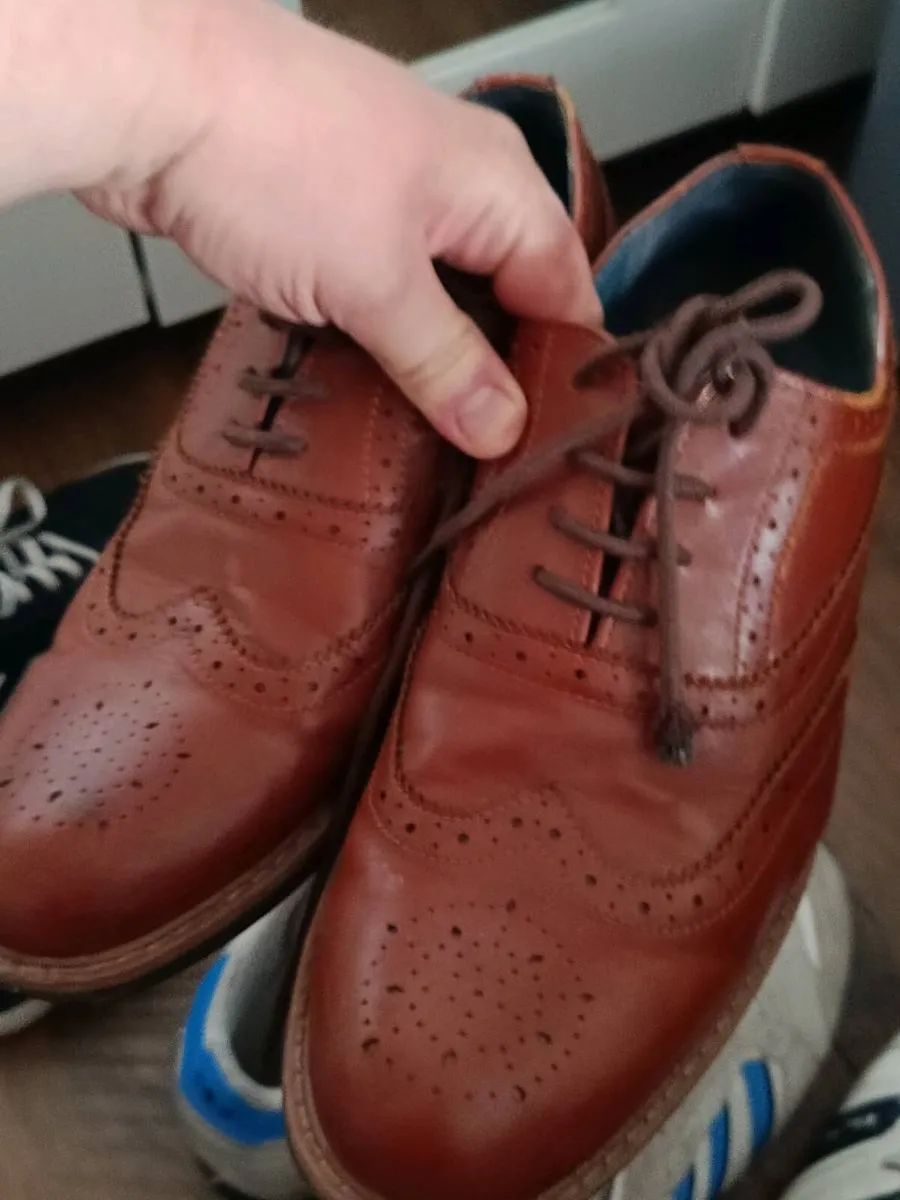 Brown leather shoes
