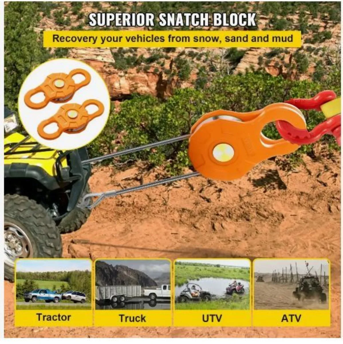 Snatch Block, 11T/25,000 LBS Working Load - Image 3