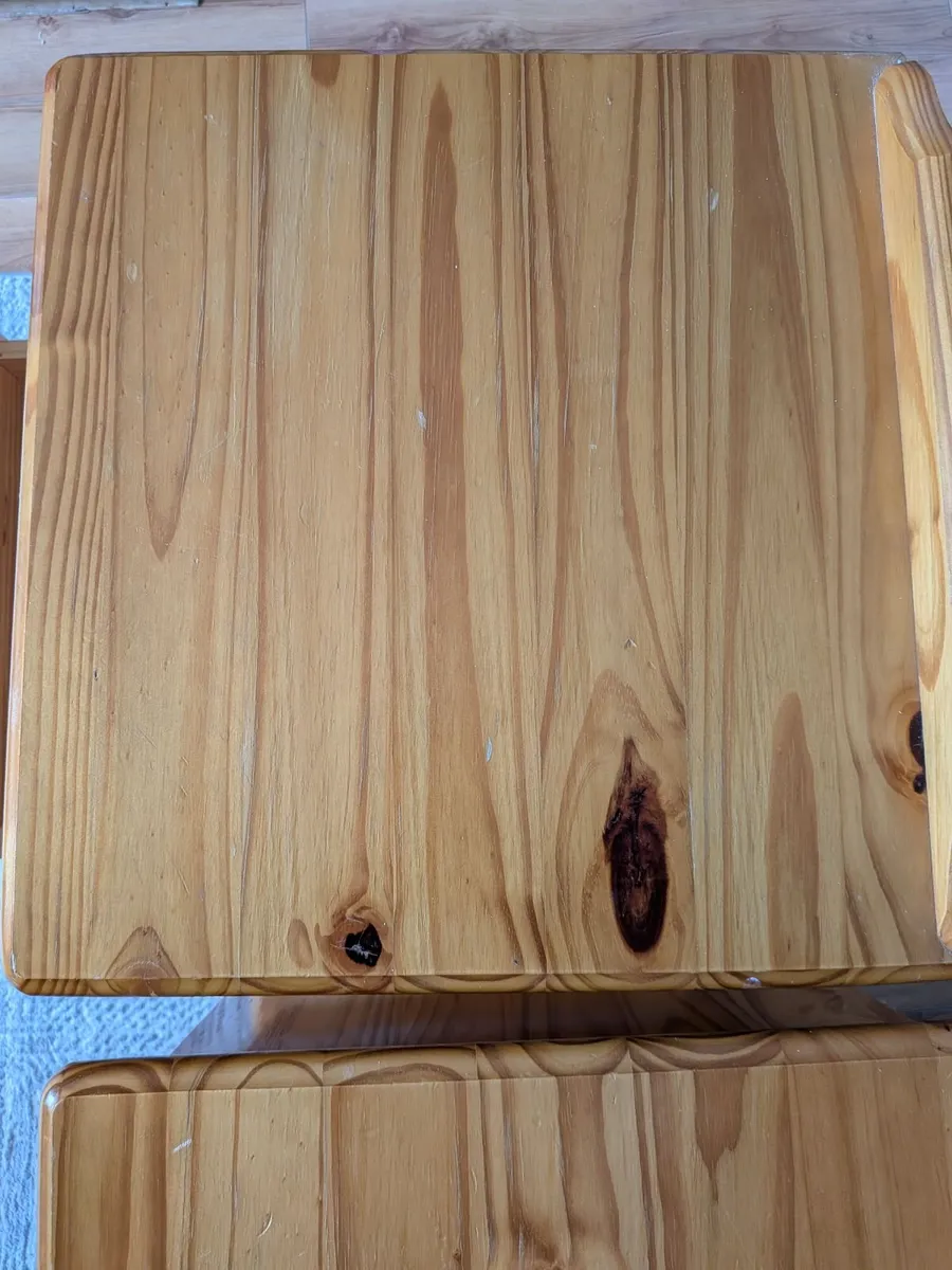 Pair Solid Pine Bedside Lockers - Image 4