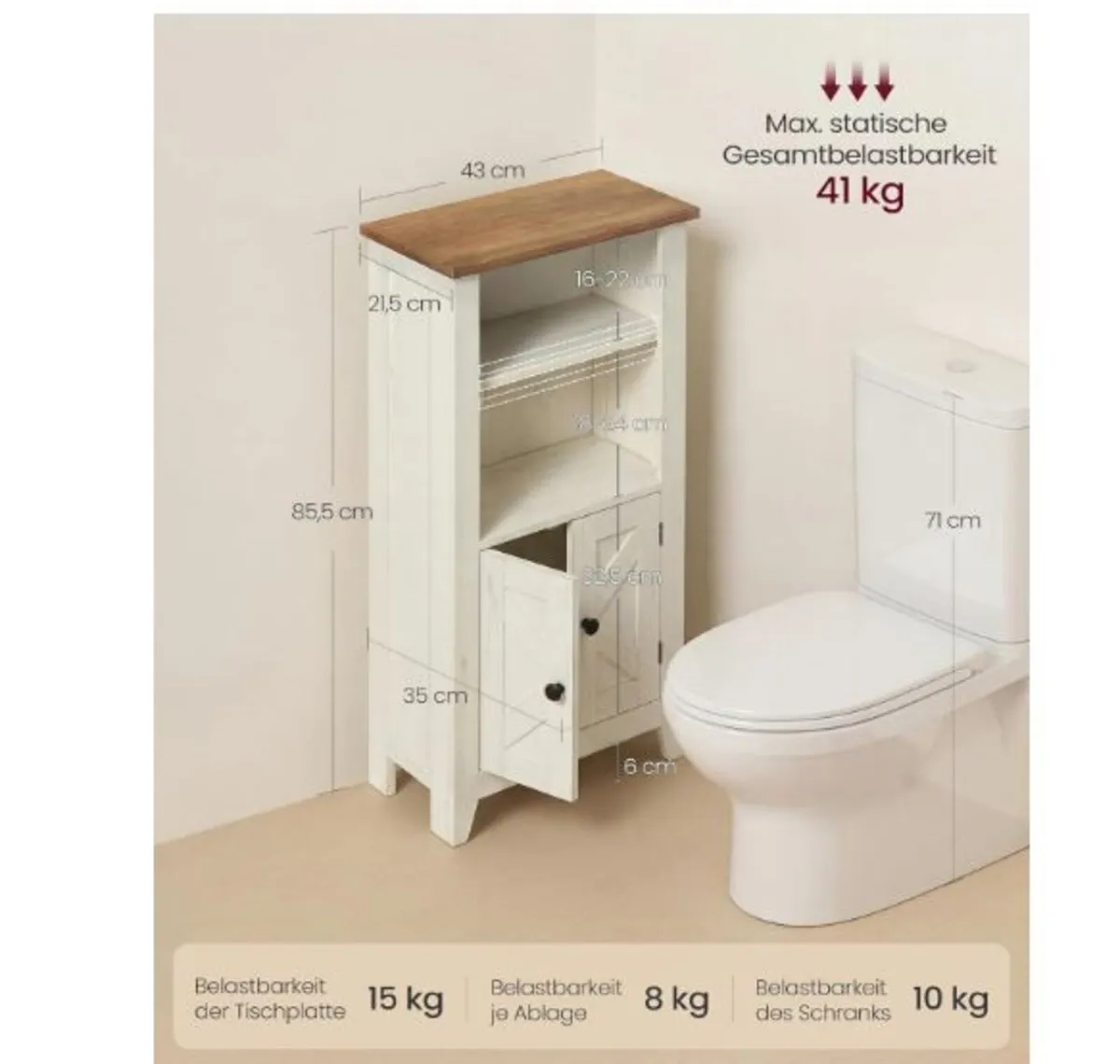 Country-style bathroom cabinet, wardrobe - Image 1
