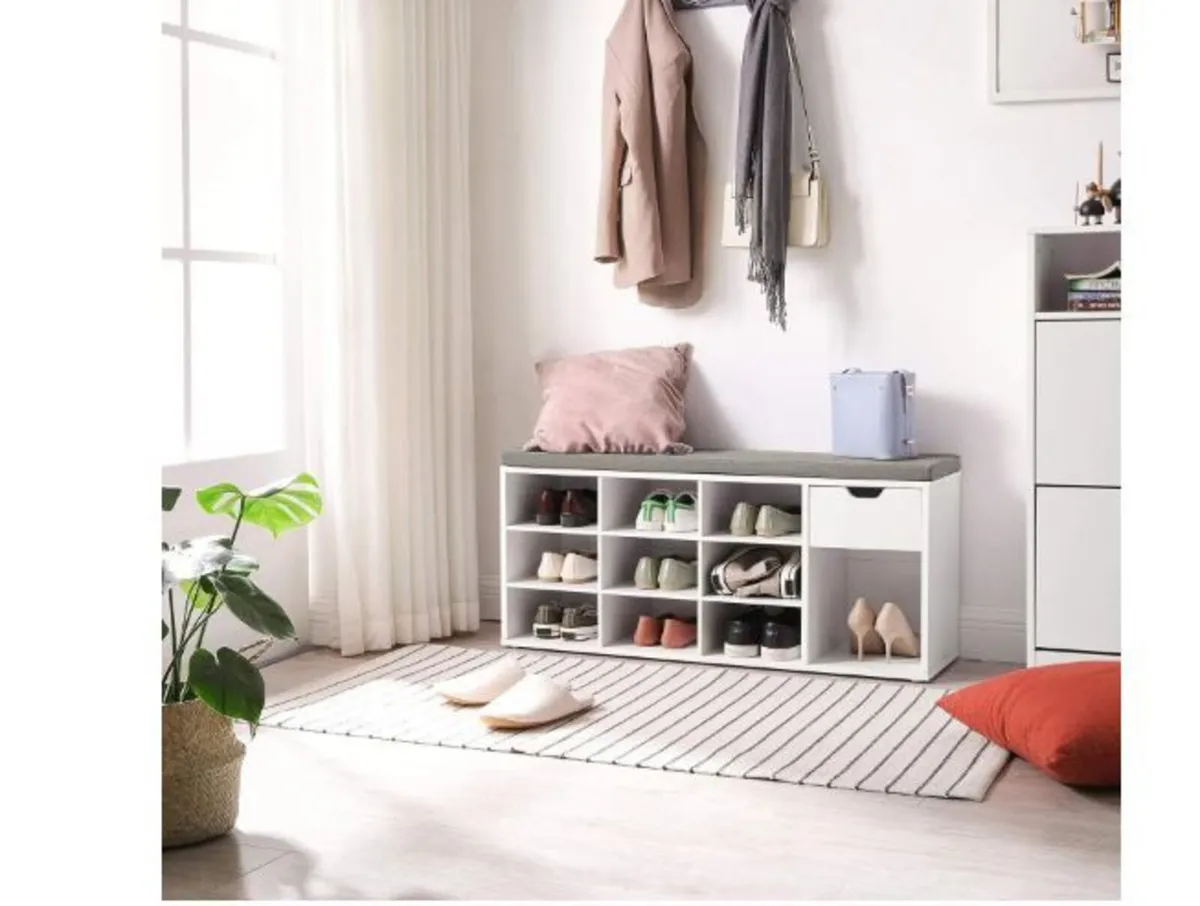 Shoe Bench Shoe Rack with Drawer - Image 2