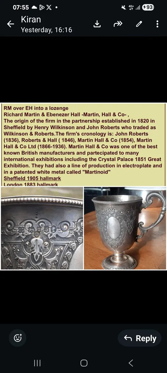925 sterling christening cup - Image 2