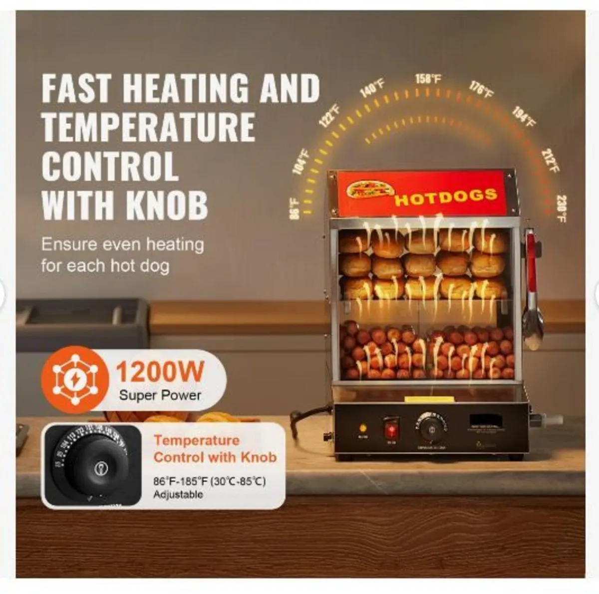 Hot Dog Steamer, 27L - Image 2