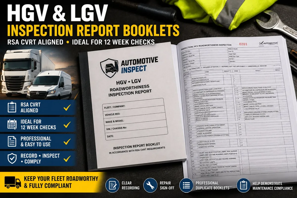Hgv & Lgv Inspection report booklets - Image 1