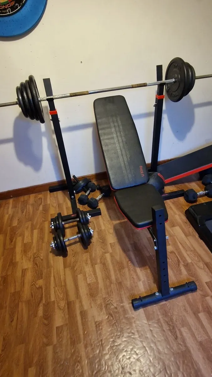 Home Gym – 222KG Plates, Bench, Bars & Stands - Image 2