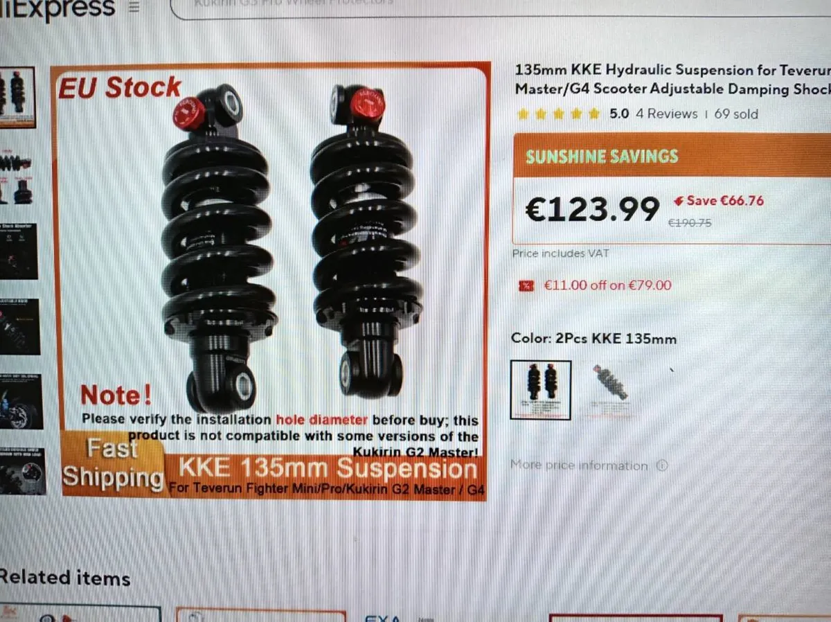 Scooter Springs/Shocks-Sports-KKE 13MM X 2 - Image 1