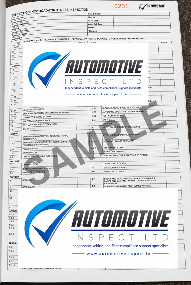 Hgv & Lgv Inspection report booklets - Image 2