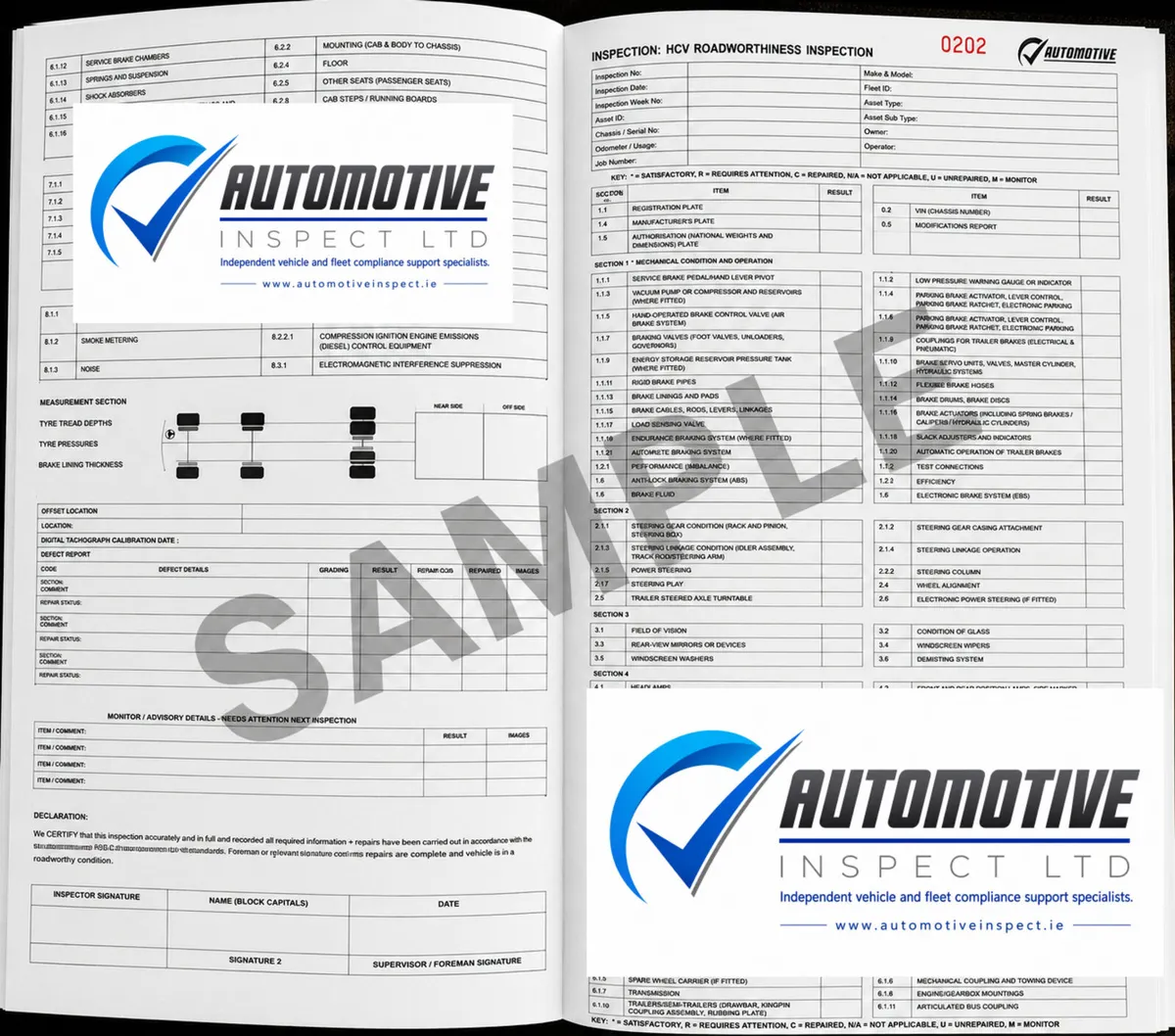 Hgv & Lgv Inspection report booklets - Image 3