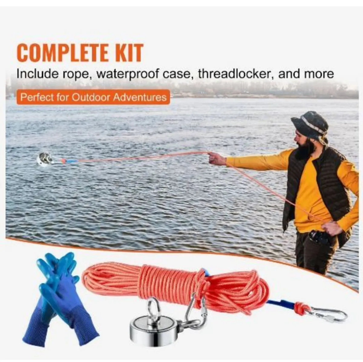 Magnet Fishing Kit, 544.3 kg Pulling Force - Image 4