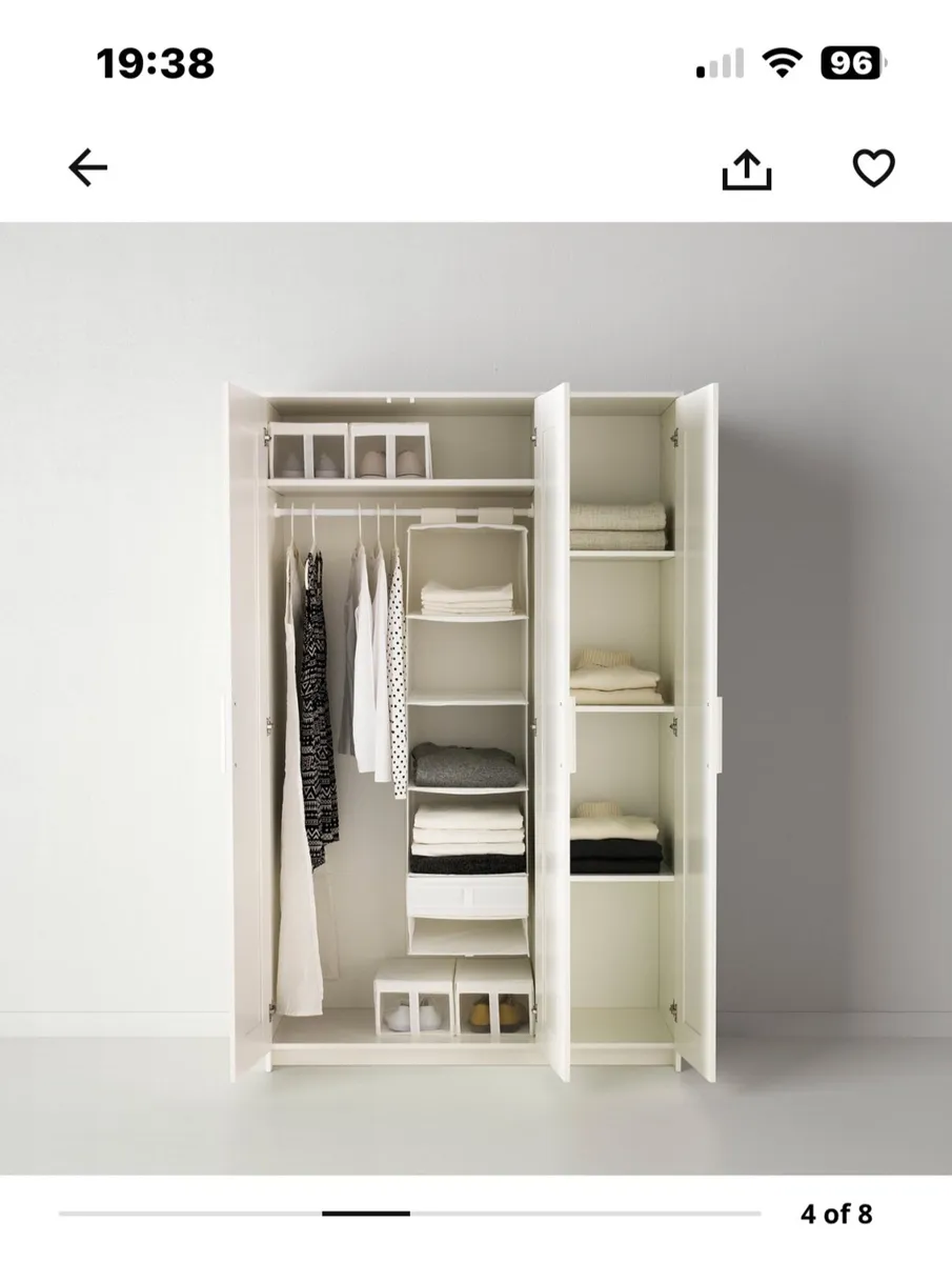 IKEA Brimes wardrobe white 3 doors. 117x50x190 cm - Image 1