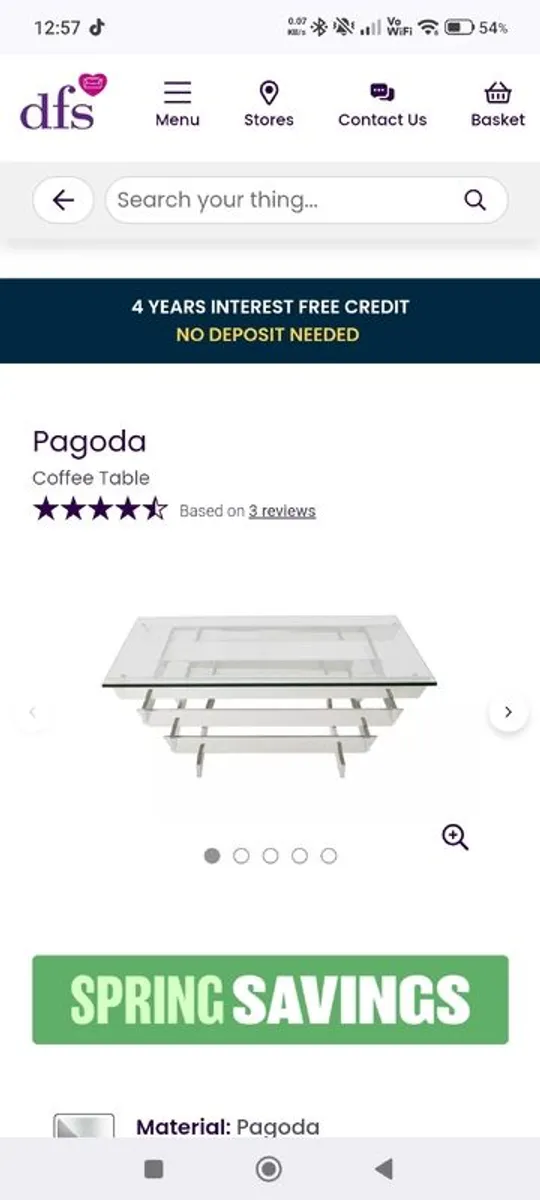 Stunning DFS Pagoda Glass Coffee Table Showstopper Piece - Image 1