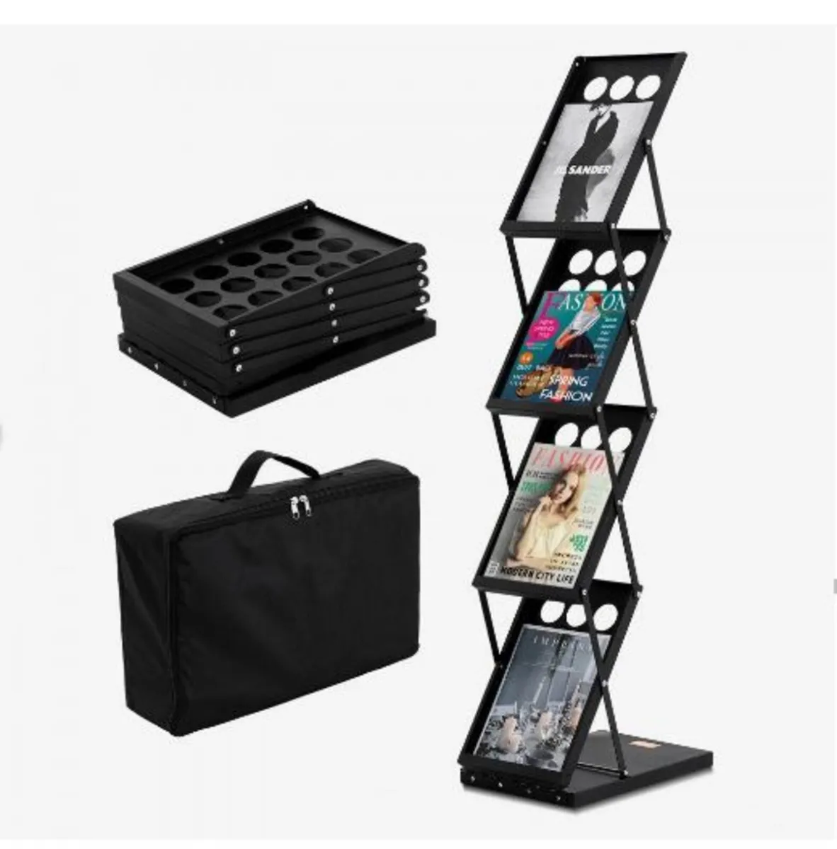 Foldable Magazine Display Rack. 4-Tier Brochure - Image 1