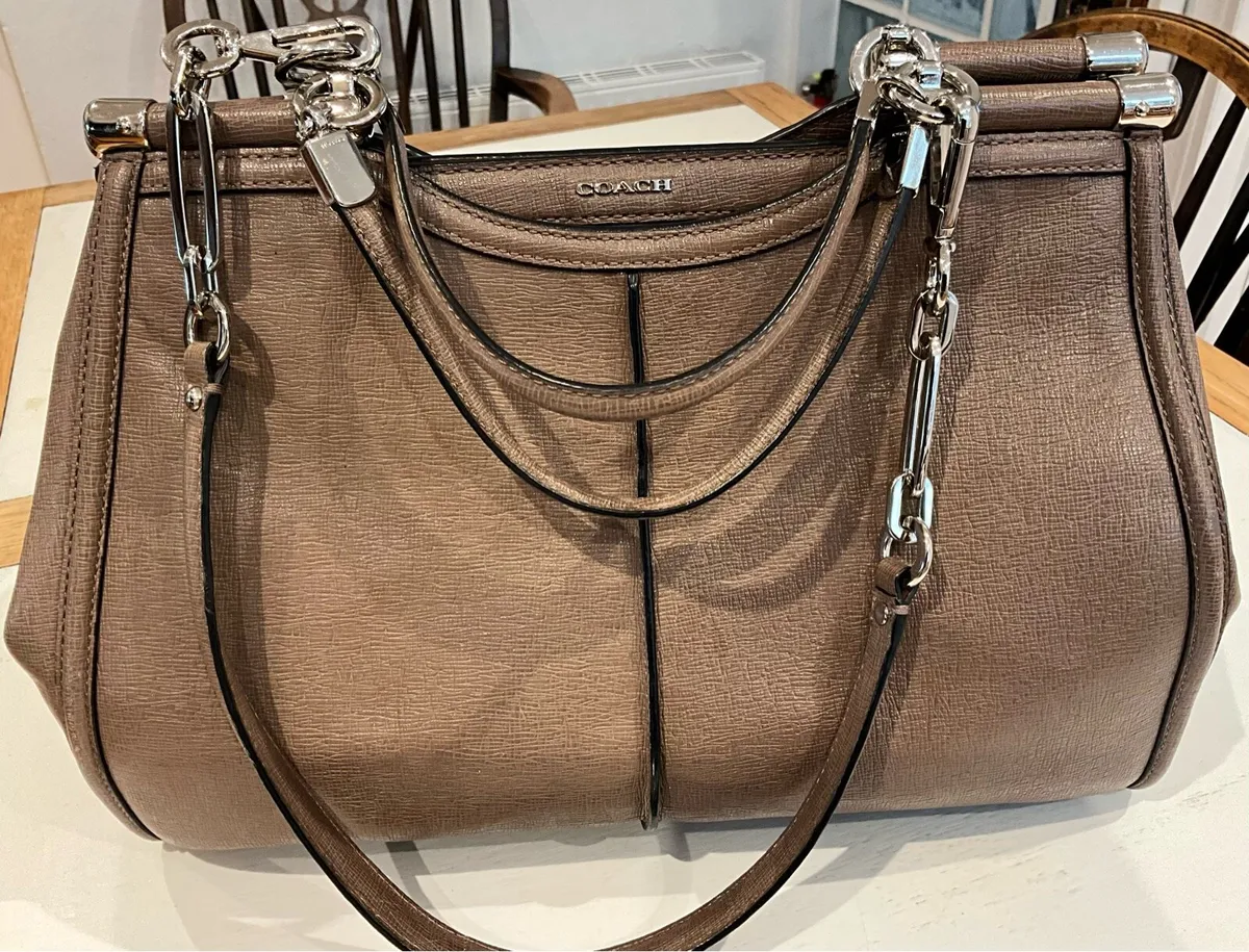 COACH Textured Brown  Leather Satchel Handbag - Image 1