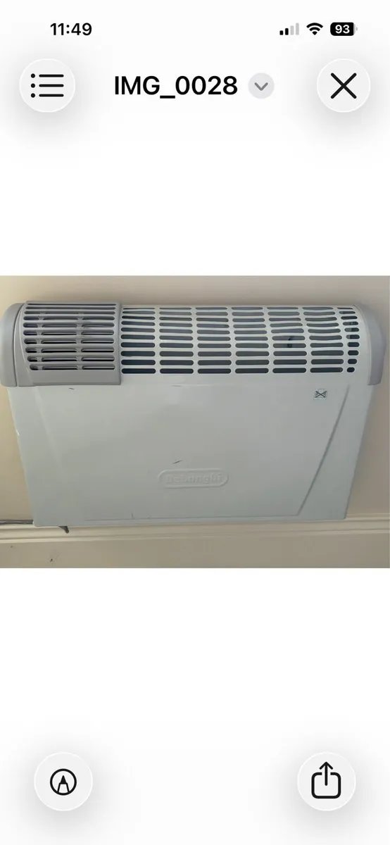 DeLonghi Wall Mounted Electric Heater - Image 1