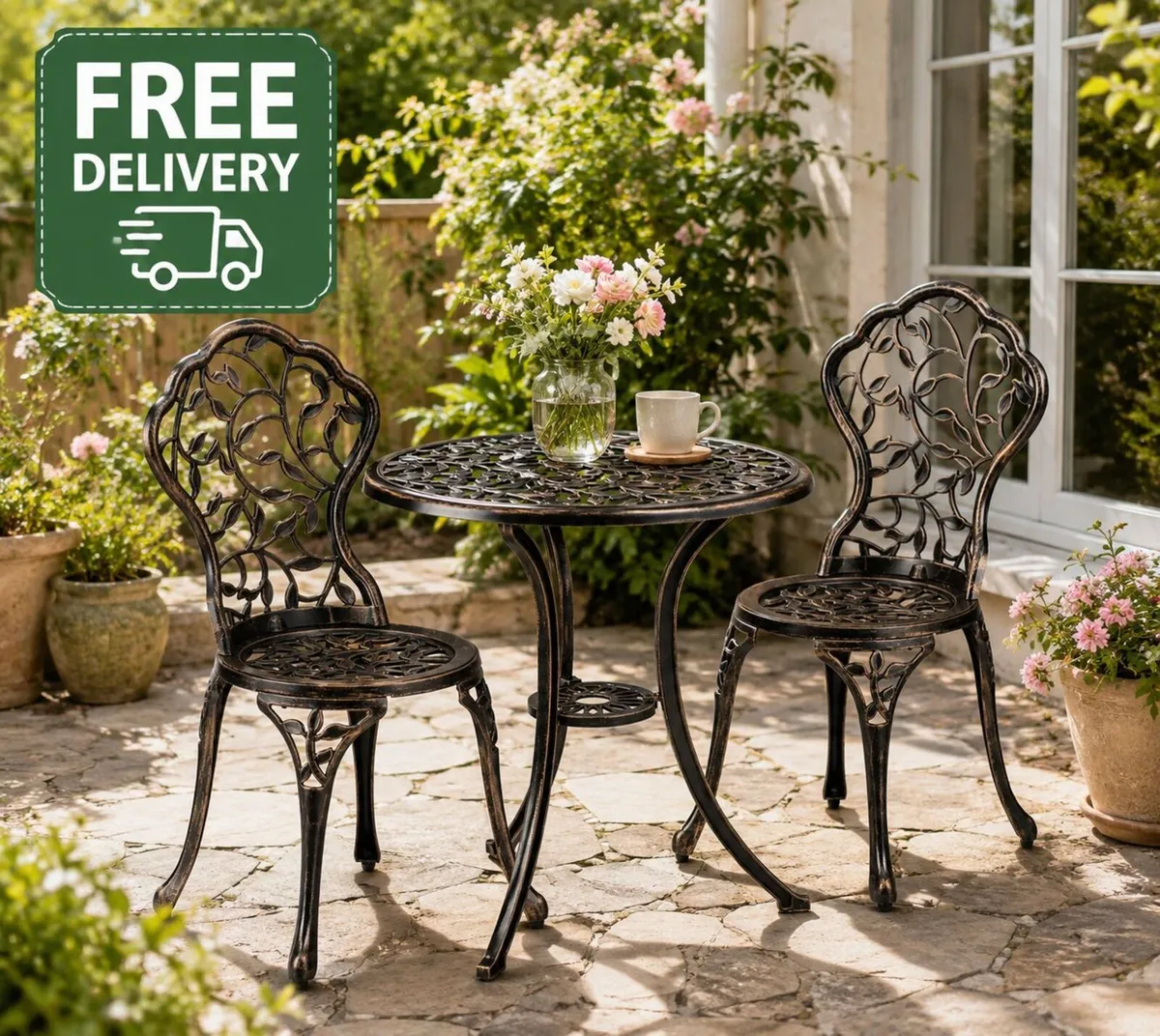 French Country Style Bistro Set Antique - Image 4