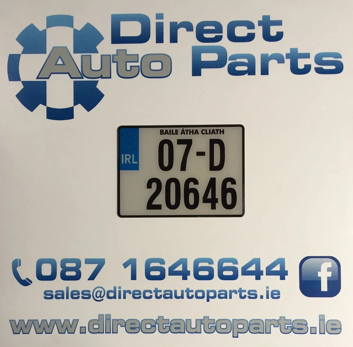 Standard Square Number Plate x 1 - Image 1