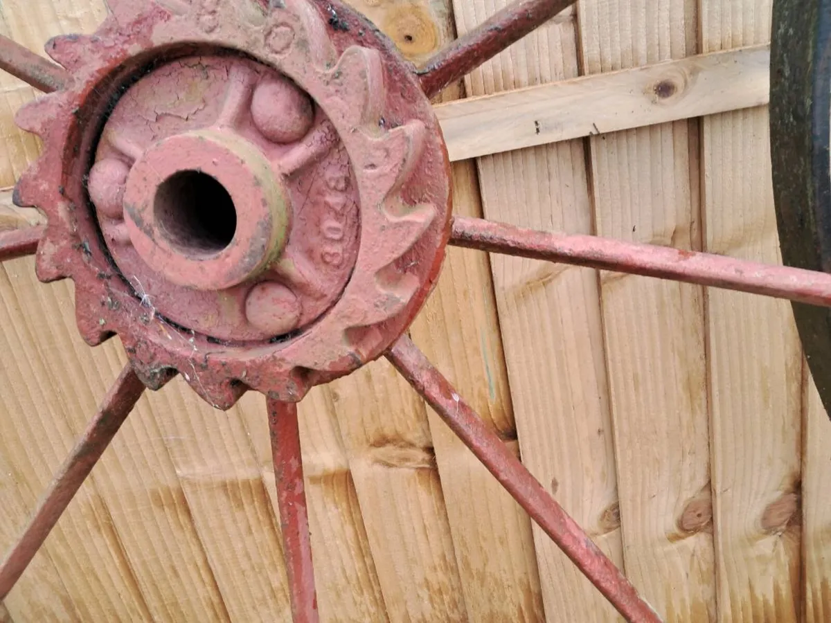 2 iron steel cart wheels - Image 3