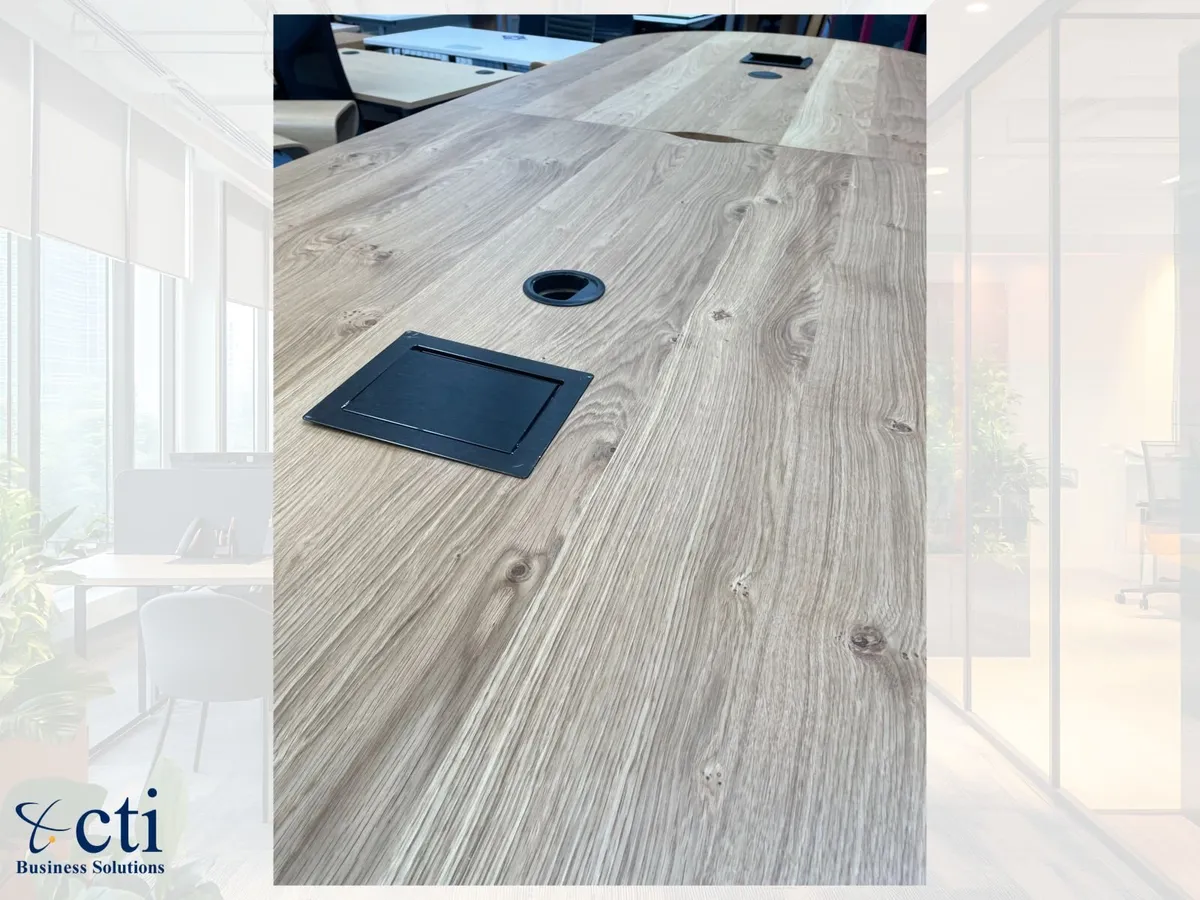 3.4M Oak High Meeting Table  & 10 High Stools - Image 3