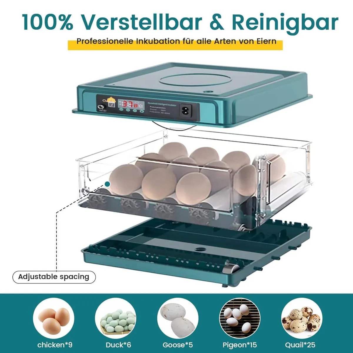 20 Egg Automatic Incubator Temp Humidity - Image 3