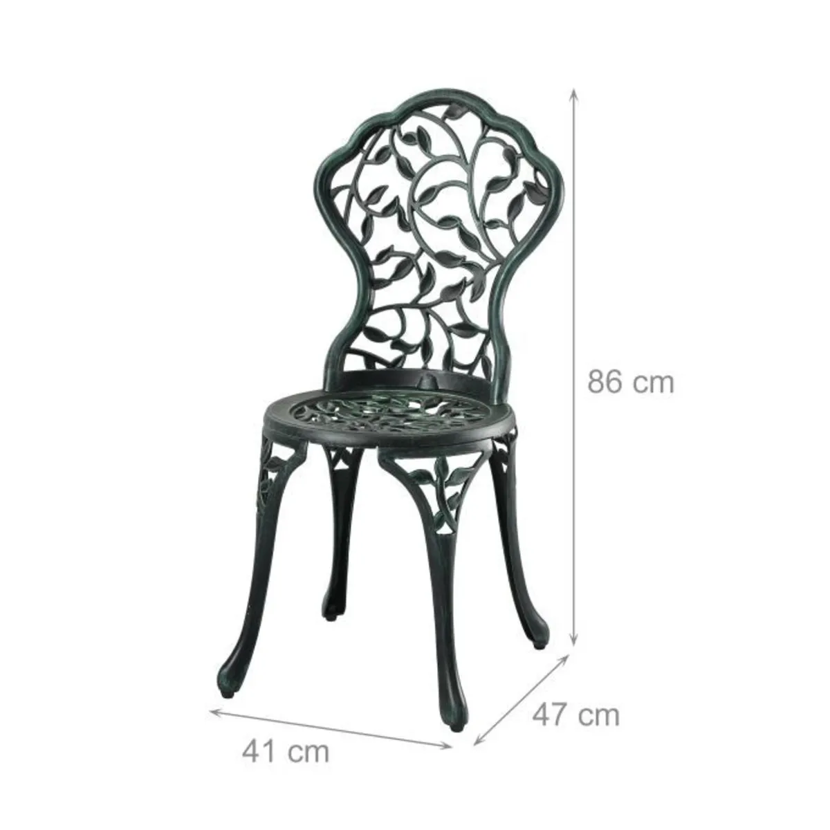 French Country Style Cast Aluminium Bistro Set - Image 4