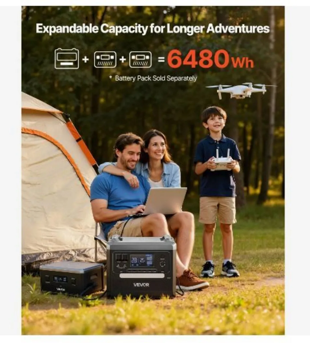 Portable Power Station, 2400W Portable Solar Gener - Image 3