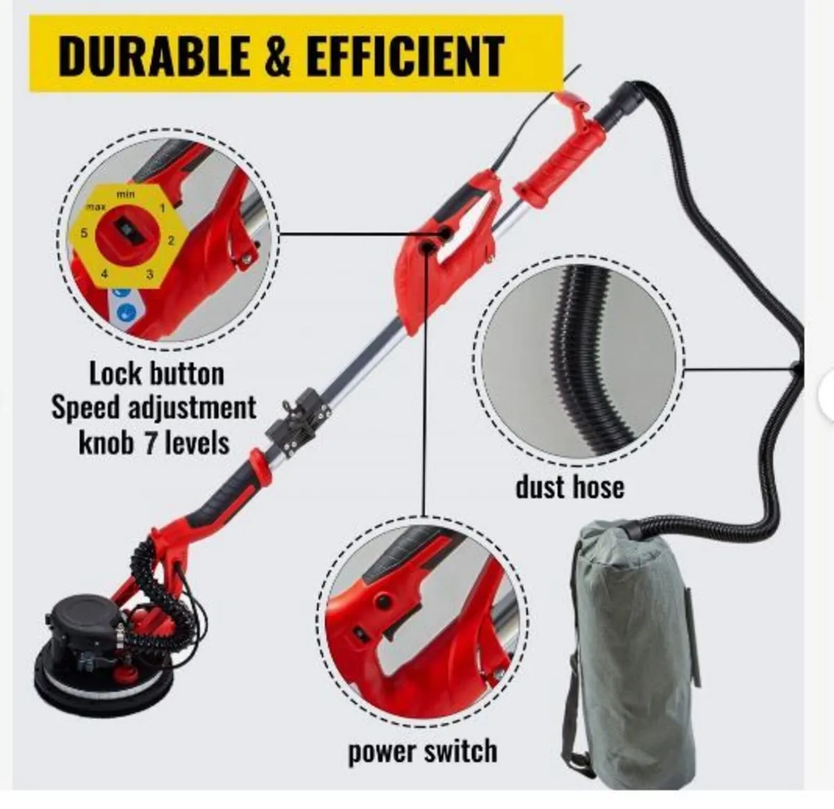 Drywall Sander 750W, Electric Drywall Sander, - Image 2