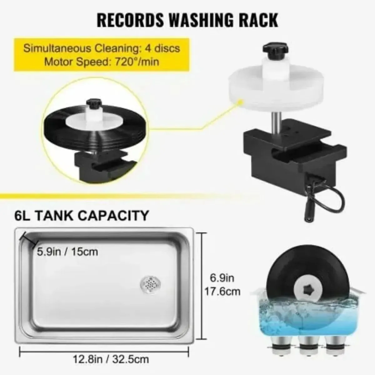 6L Vinyl Record Ultrasonic Cleaner Machine - Image 3