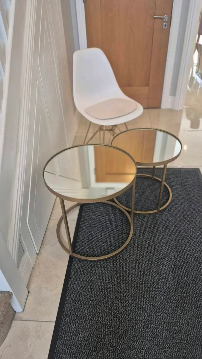 Gold Nesting Tables – Set of 2 – Mirror Top - Image 4