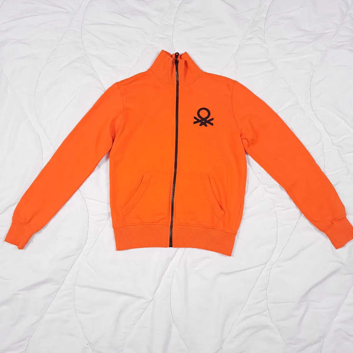 Benetton Orange Logo Track Jacket 8UK/36EU/150cm - Image 1