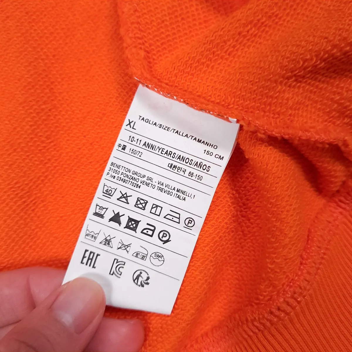 Benetton Orange Logo Track Jacket 8UK/36EU/150cm - Image 4
